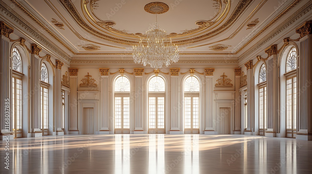 Fototapeta premium Elegant grand hall interior design luxurious setting architecture