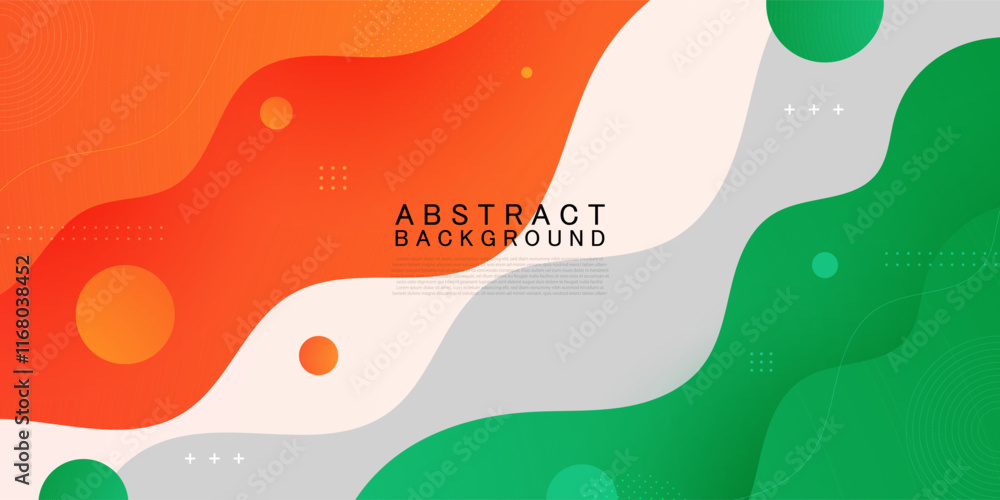 Orange and green geometric business banner design. Creative banner design with wave shapes and lines on bright background for template. Simple horizontal banner. Eps10 vector Orange and green geometric business banner design. Creative banner design with wave shapes and lines on bright background for template. Simple horizontal banner. Eps10 vector