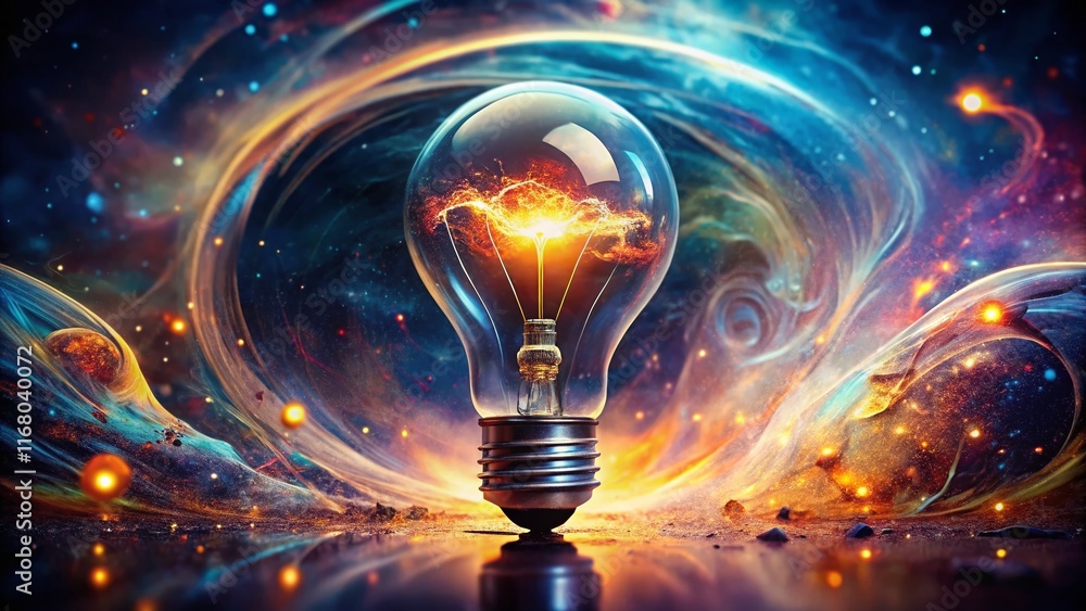 Abstract Conceptual Photography: Illuminated Lightbulb Idea Abstract Conceptual Photography: Illuminated Lightbulb Idea