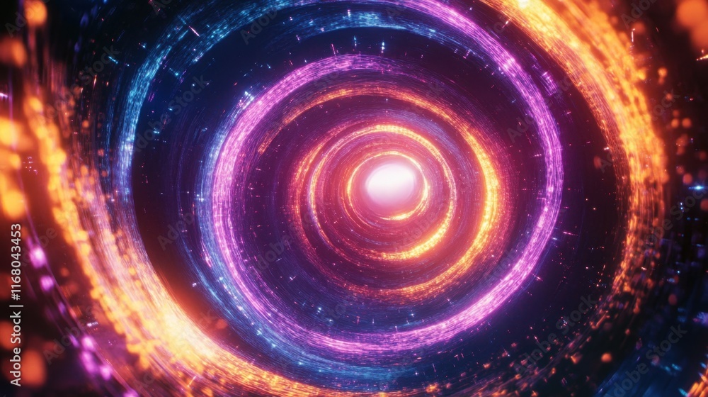 A vibrant, swirling tunnel of light and color, blending purple, orange, and blue hues, evoking a sense of motion through a cosmic space. A vibrant, swirling tunnel of light and color, blending purple, orange, and blue hues, evoking a sense of motion through a cosmic space.