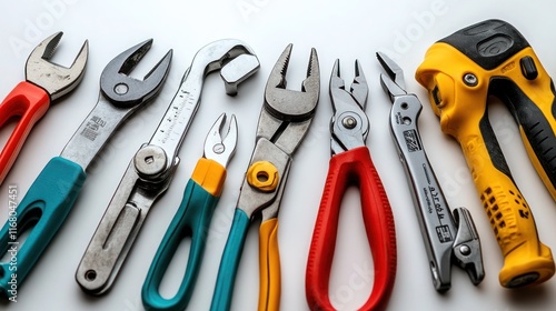 Wallpaper Mural Assorted hand tools arranged on a white background. Torontodigital.ca