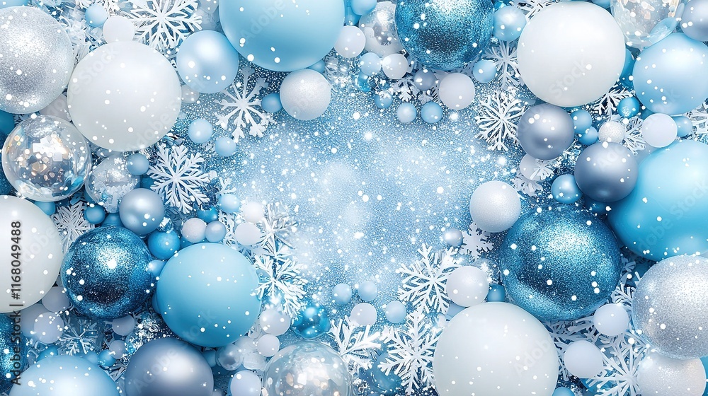 custom made wallpaper toronto digitalWinter Wonderland: Blue & White Ornaments