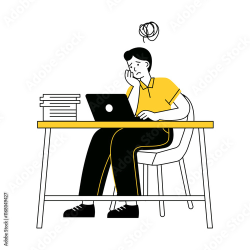 Stress Burn Out Character Illustration 7
