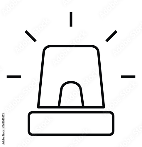 ambulance siren icon set with outline eps 10.