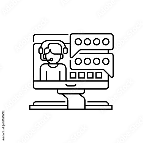 Help Desk Line Icon. linear style sign for mobile concept and web design. Outline vector icon.