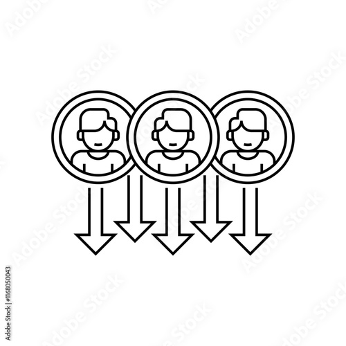 Churn Rate Line Icon. linear style sign for mobile concept and web design. Outline vector icon.