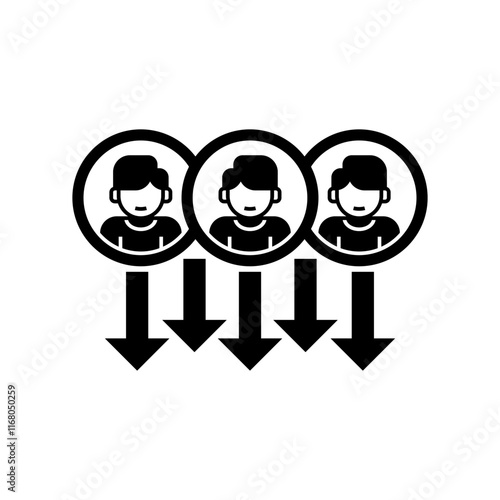 Churn Rate Line Icon. linear style sign for mobile concept and web design. Outline vector icon.