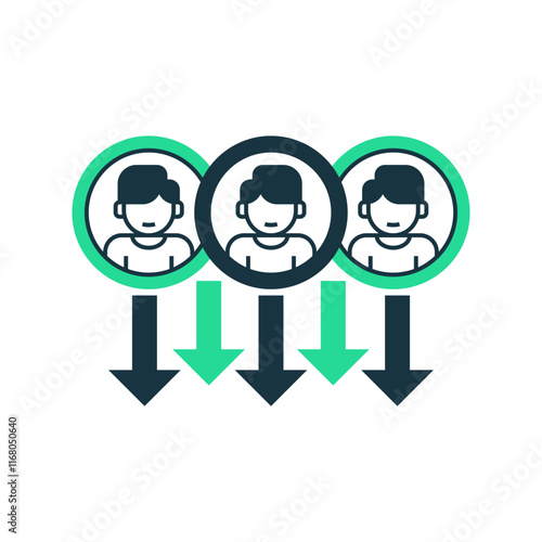 Churn Rate Line Icon. linear style sign for mobile concept and web design. Outline vector icon.