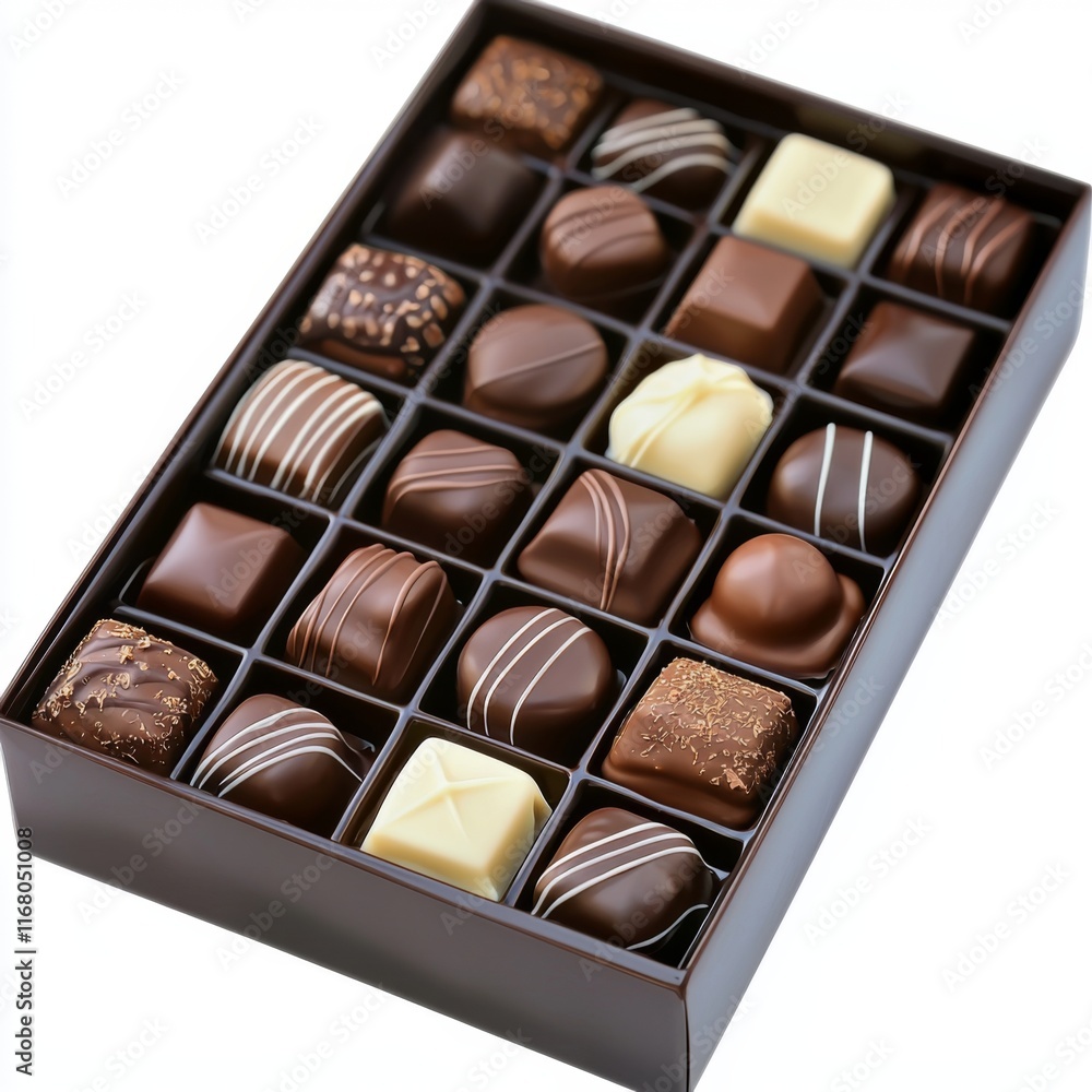 Assortment of Handcrafted Gourmet Chocolates in Elegant Box with Dividers for Special Occasions Assortment of Handcrafted Gourmet Chocolates in Elegant Box with Dividers for Special Occasions