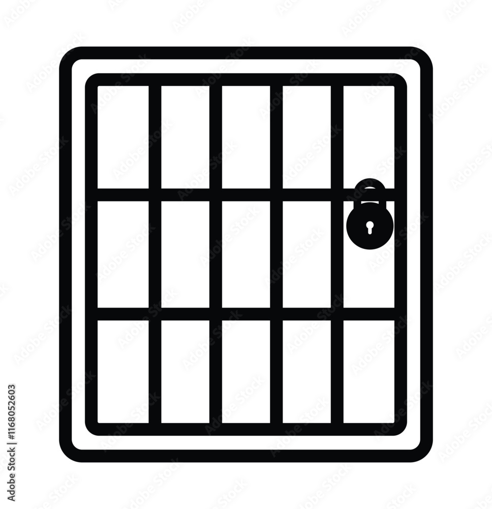 jail icon set with outline stroke . vector illustration eps 10. jail icon set with outline stroke . vector illustration eps 10.