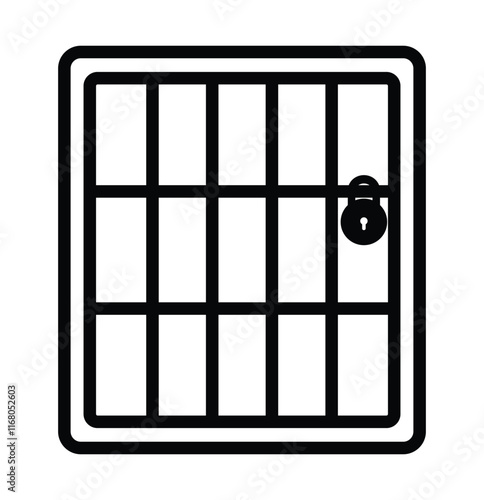 jail icon set with outline stroke . vector illustration eps 10.