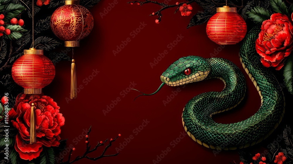 Obraz premium Chinese new year celebration china banner design festive environment close-up view cultural concept