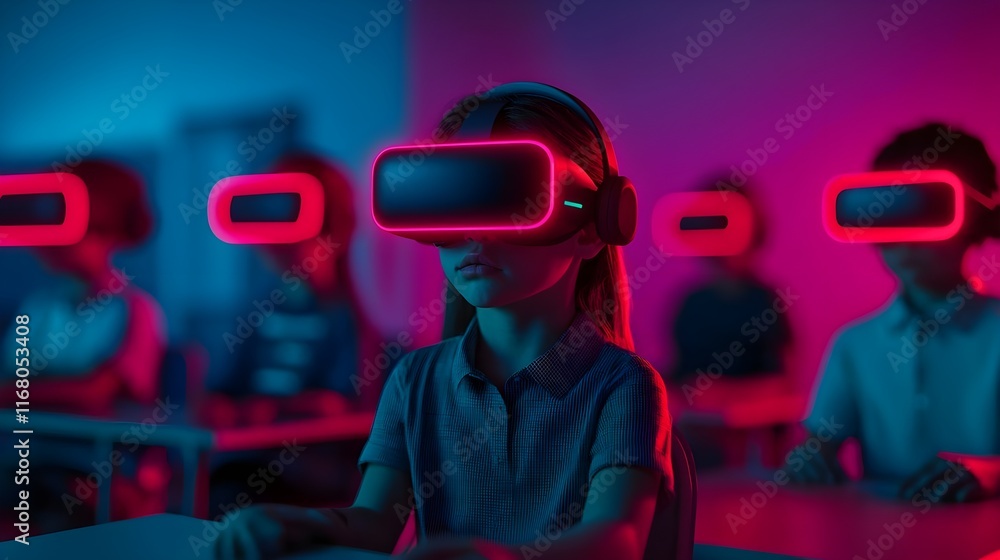 vr education: kids in virtual reality classroom - metaverse vr education: kids in virtual reality classroom - metaverse