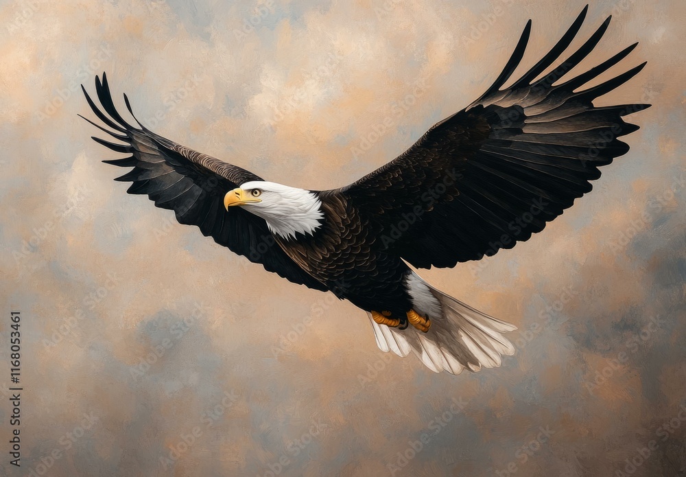 Bald eagle soaring in dramatic skies over serene landscape nature photography majestic atmosphere Bald eagle soaring in dramatic skies over serene landscape nature photography majestic atmosphere