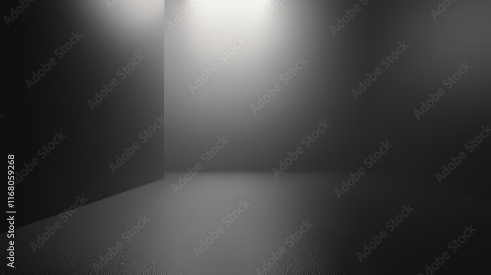 Dark Room Corner Illuminated By Single Light Source Dark Room Corner Illuminated By Single Light Source