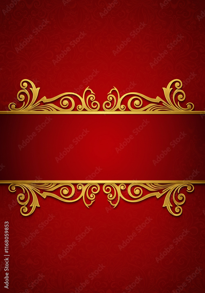 Elegant Red Gold Ornate Frame Luxury Background Design Vintage Decor Elegant Red Gold Ornate Frame Luxury Background Design Vintage Decor