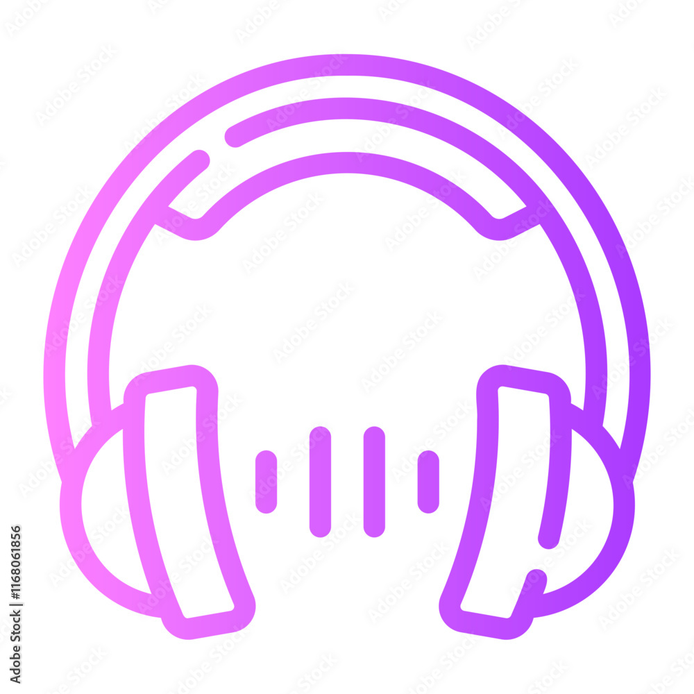 headphones Line Gradient Icon headphones Line Gradient Icon