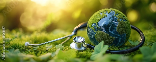 Global healthcare and environmental sustainability photo