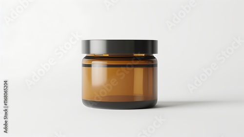 A classic clear glass jar on the beautifull empty background