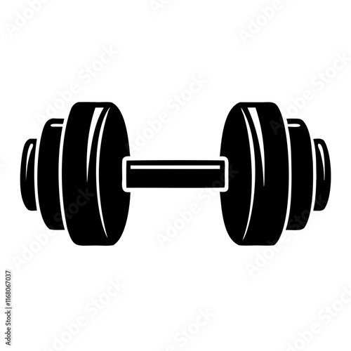 Dumbbells Black Silhouette Illustration Ideal Vector Art on Transparent Background