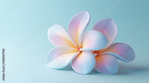 Serene Plumeria Blossom: A Pastel Paradise