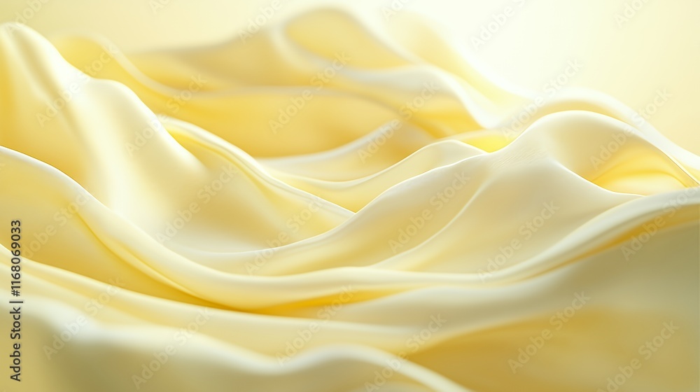 Fototapeta premium Smooth Pale Yellow Silk Draped Softly and Elegantly