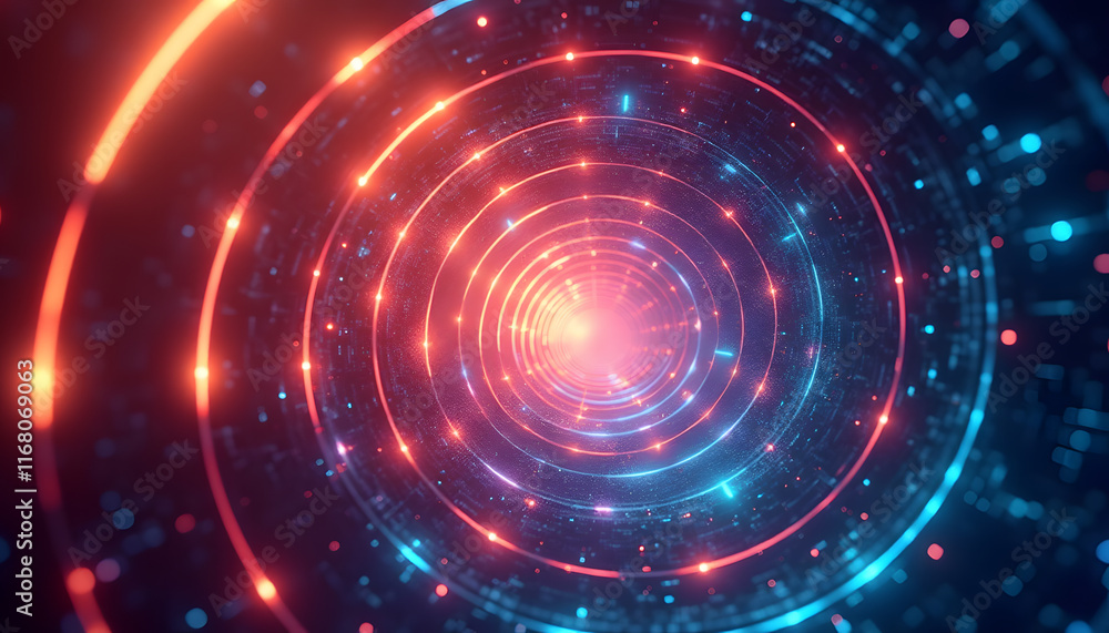 Glowing Geometric Spirals with Dynamic Gradient Tones Glowing Geometric Spirals with Dynamic Gradient Tones