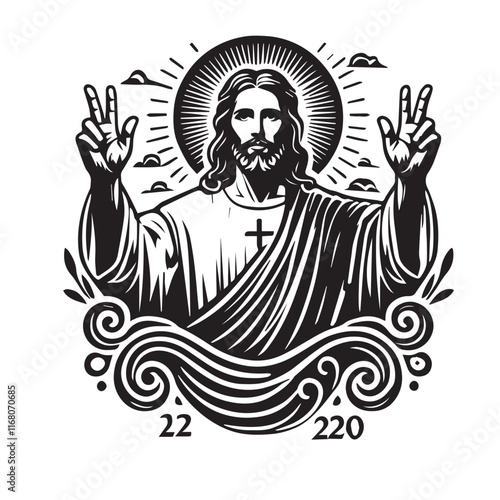 Jesus Isolated Scribble Vector Illustration