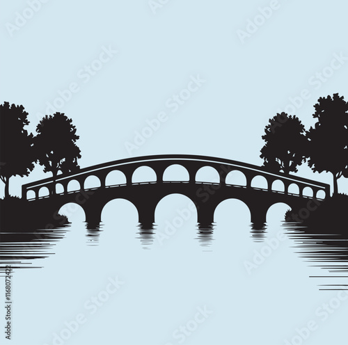 bridge silhouette vector