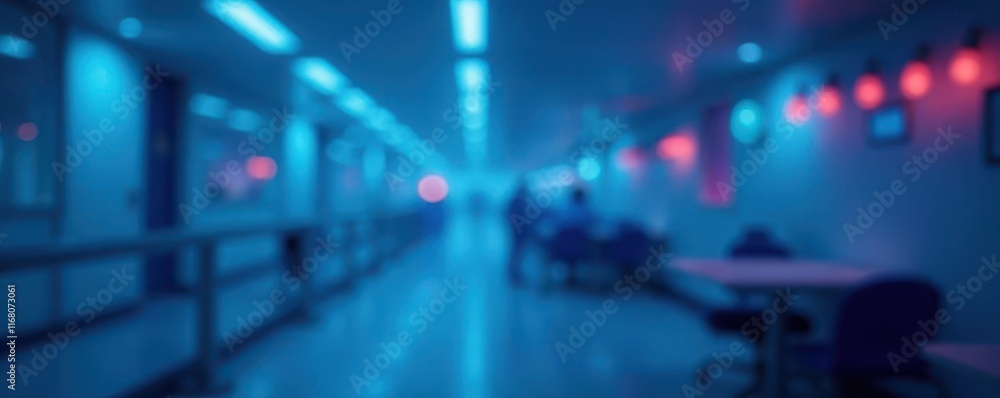 Abstract medical background, blurred blue hues, virus, microscope Abstract medical background, blurred blue hues, virus, microscope