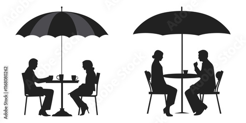 beach umbrella with chair silhouette vector