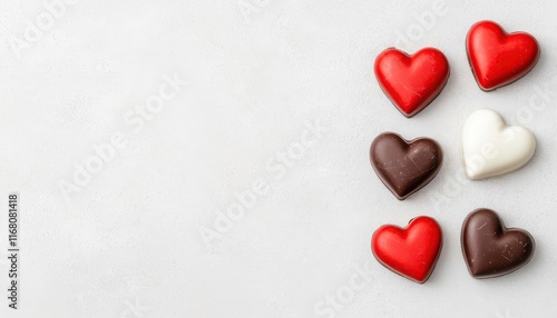 valentine theme concept. A playful chocolate game set featuring heart-shaped tokens and sweet rewards for a couple s Valentine s party, chocolate gifts, interactive celebration treat photo