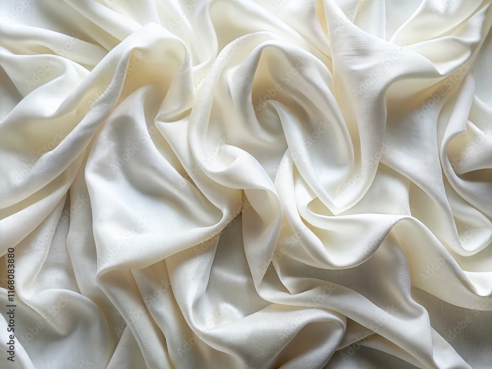 Obraz premium Abstract White Crinkled Fabric Texture Background for Food Photography