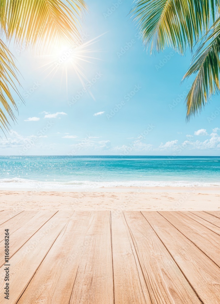 Nature Frame: Golden Sand, Blue Sky, and Tropical Vibes Nature Frame: Golden Sand, Blue Sky, and Tropical Vibes