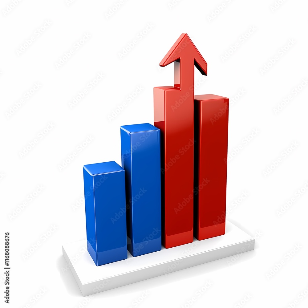 Colorful 3D Bar Chart Representing Business Growth and Success Colorful 3D Bar Chart Representing Business Growth and Success