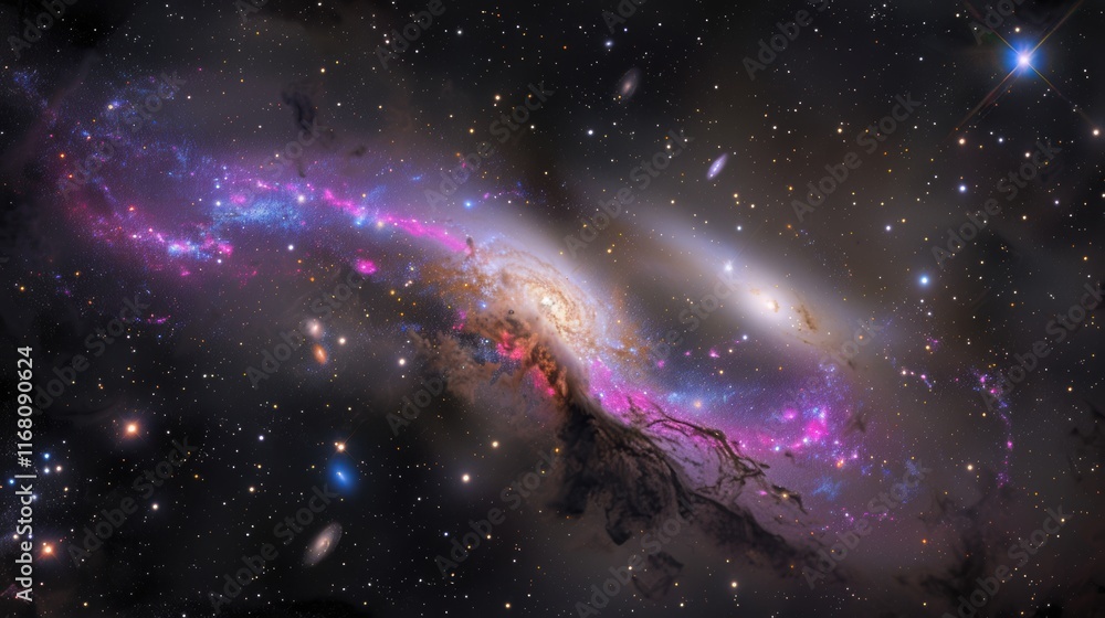 Fototapeta premium Nebulas and galaxies in space. Abstract Universe Background.Abstract Wallpaper of Universe and Galaxy