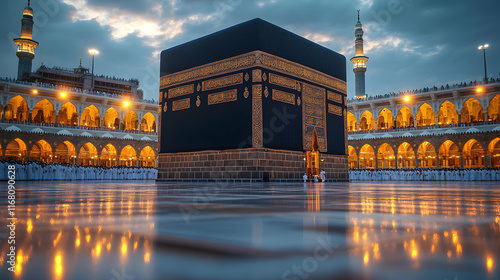 The Kaaba at Dusk Holy Mecca City