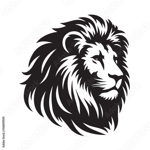 Lion vector silhouette vector black color silhouette