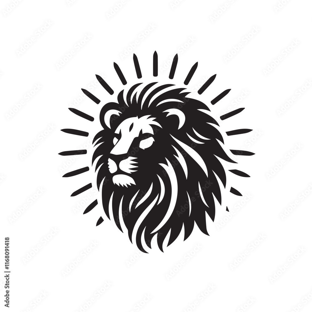 Fototapeta premium Lion vector silhouette vector black color silhouette