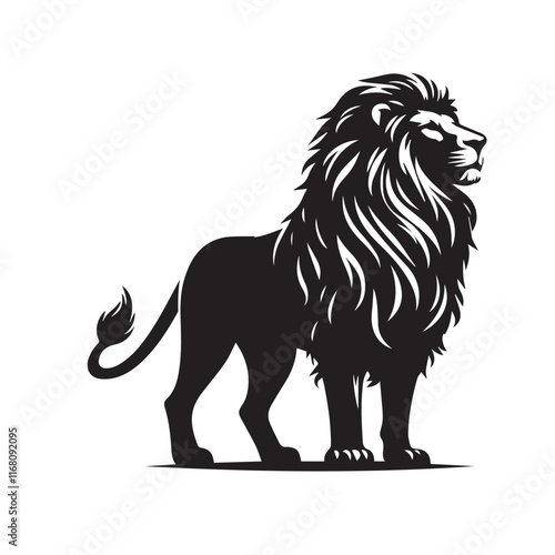 Lion vector silhouette vector black color silhouette