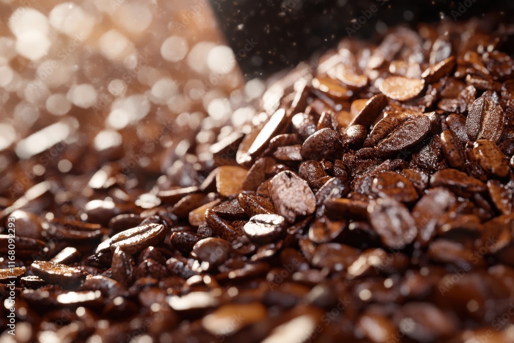 Close-up Macro Photography of Roasted Coffee Beans A Detailed Look at the Rich, Brown Tones, Granular Texture, and Rough Surface of These Natural Beans Close-up Macro Photography of Roasted Coffee Beans A Detailed Look at the Rich, Brown Tones, Granular Texture, and Rough Surface of These Natural Beans