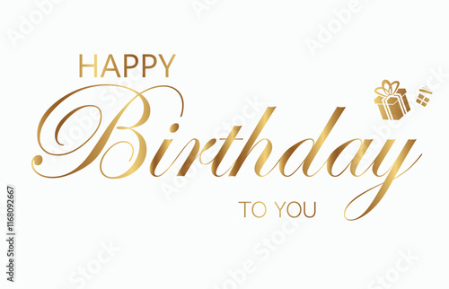 Happy Birthday text card  vector.