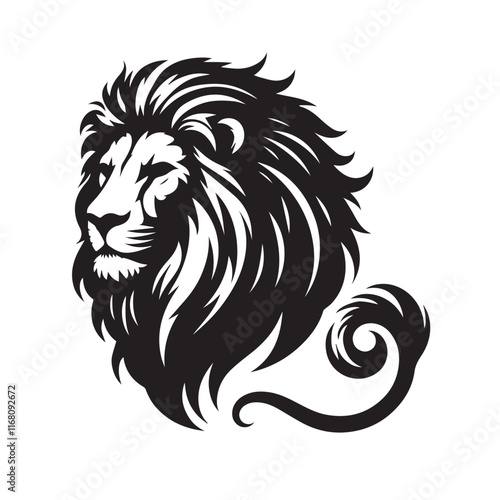 Lion vector silhouette vector black color silhouette