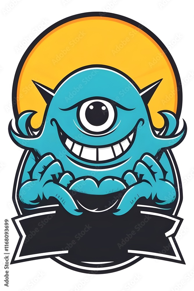 Illustration, art, of a cartoon evil cyclops one eyed monster, bright neon colors, suitable for a t-shirt design, vector, bright, colorful, fantasy, creature, quirky, psychedelic, comic, graphic, bold Illustration, art, of a cartoon evil cyclops one eyed monster, bright neon colors, suitable for a t-shirt design, vector, bright, colorful, fantasy, creature, quirky, psychedelic, comic, graphic, bold