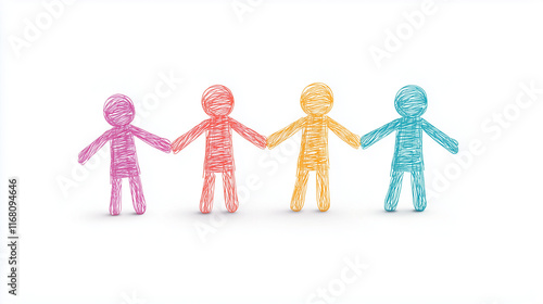Crayon People Holding Hands...