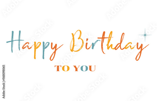 Happy Birthday text card  vector.