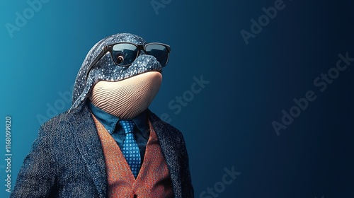 Whale in Suit, Sunglasses, and Vest