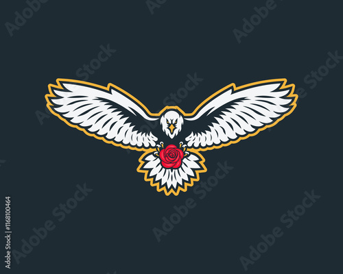 Eagle and rose logo