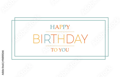 Happy Birthday text card  vector.