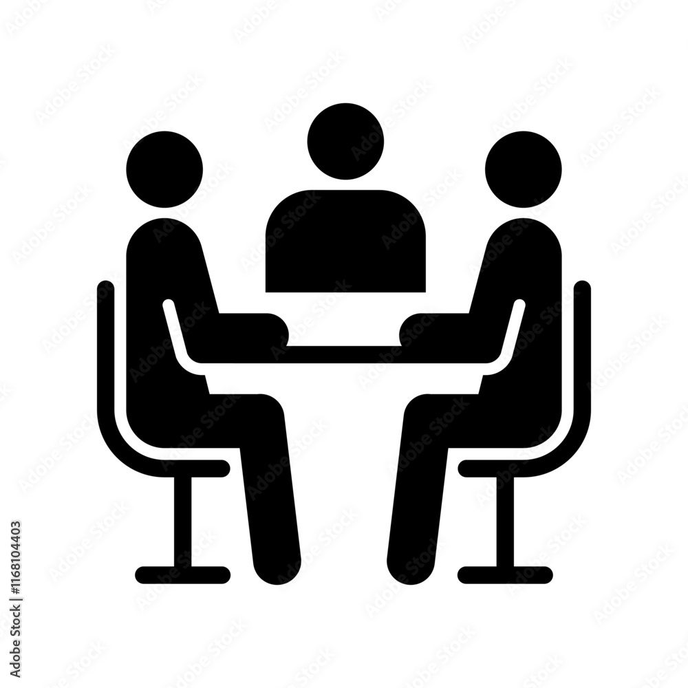 Meeting line icon black set. Containing seminar, business meeting, presentation, interview, conference, assembly, agreement and discussion icons. Solid icon collection. Vector illustration Meeting line icon black set. Containing seminar, business meeting, presentation, interview, conference, assembly, agreement and discussion icons. Solid icon collection. Vector illustration